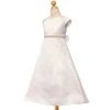 HIER_3500 Big Clearance Sale Flower Girl Dress Satin A Line Dress With Beaded Waist Belt Party Dress Special Occasion Dress
