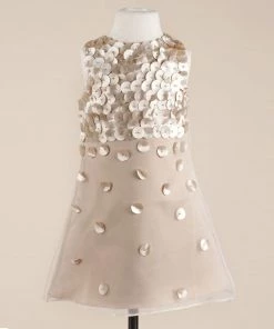 HIER_3500 Elegant Mermaid Champagne Flower Girl Dress Dress Party Dress Special Occasion Dress Big Clearance Sale