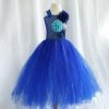 HIER_3500 Royal Blue Tulle Flower Dress Flower Girl Dress Party Dress Special Occasion Dress Big Clearance Sale