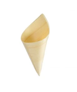 HIER_5410 50 Pack | 6" Natural Eco Friendly Disposable Pine Wood Food Cones, 100% Biodegradable Tasting Serving Cones Disposable Dinnerware 42 HIER_5410 50 Pack | 6