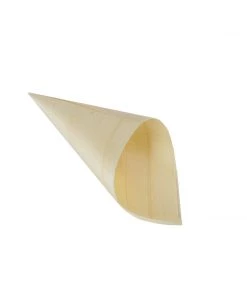 HIER_5410 50 Pack | 6" Natural Eco Friendly Disposable Pine Wood Food Cones, 100% Biodegradable Tasting Serving Cones Disposable Dinnerware 43 HIER_5410 50 Pack | 6