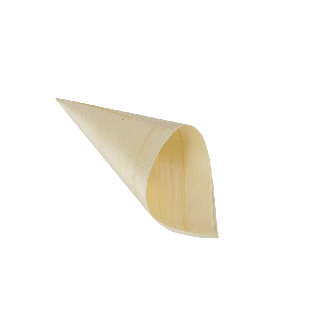 HIER_5410 50 Pack | 6" Natural Eco Friendly Disposable Pine Wood Food Cones, 100% Biodegradable Tasting Serving Cones Disposable Dinnerware 22 HIER_5410 50 Pack | 6" Natural Eco Friendly Disposable Pine Wood Food Cones, 100% Biodegradable Tasting Serving Cones Disposable Dinnerware