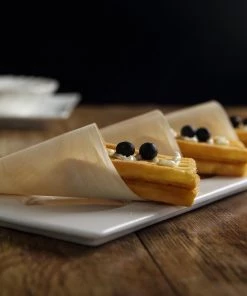 HIER_5410 50 Pack | 6" Natural Eco Friendly Disposable Pine Wood Food Cones, 100% Biodegradable Tasting Serving Cones Disposable Dinnerware 36 HIER_5410 50 Pack | 6