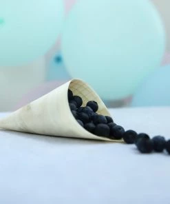 HIER_5410 50 Pack | 6" Natural Eco Friendly Disposable Pine Wood Food Cones, 100% Biodegradable Tasting Serving Cones Disposable Dinnerware 37 HIER_5410 50 Pack | 6