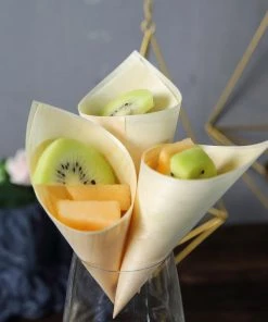 HIER_5410 50 Pack | 6" Natural Eco Friendly Disposable Pine Wood Food Cones, 100% Biodegradable Tasting Serving Cones Disposable Dinnerware 31 HIER_5410 50 Pack | 6