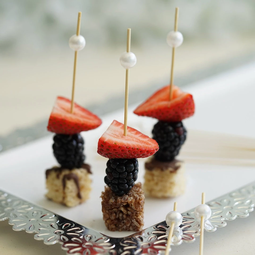 HIER_5410 100 Pack | 5" Natural Pearl Bamboo Skewers Cocktail Picks, Stir Sticks, Eco Friendly Disposable Dinnerware 1 HIER_5410 100 Pack | 5" Natural Pearl Bamboo Skewers Cocktail Picks, Stir Sticks, Eco Friendly Disposable Dinnerware