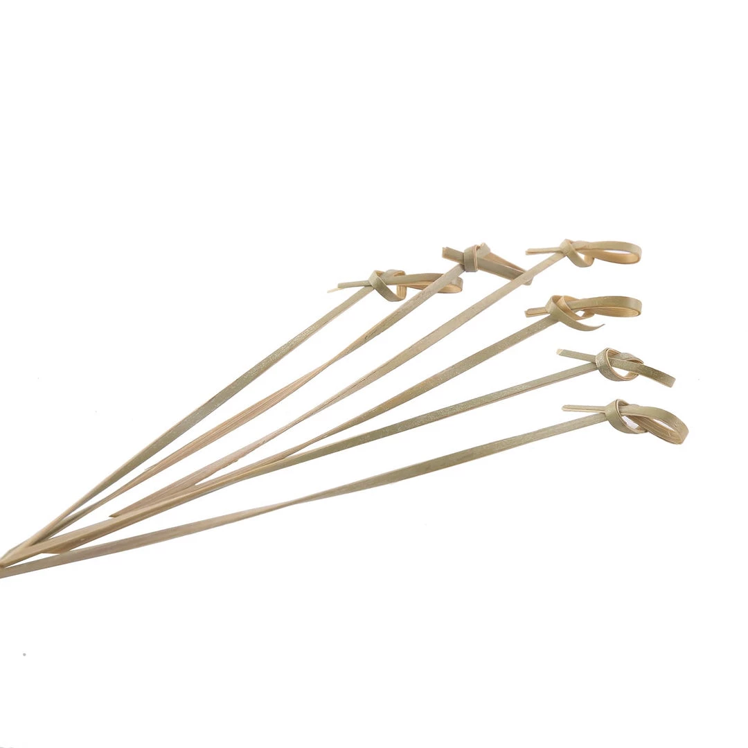 HIER_5410 100 Pack | 6" Eco Friendly Twisted Knot Party Picks, Bamboo Skewers, Decorative Top Cocktail Sticks 18 HIER_5410 100 Pack | 6" Eco Friendly Twisted Knot Party Picks, Bamboo Skewers, Decorative Top Cocktail Sticks