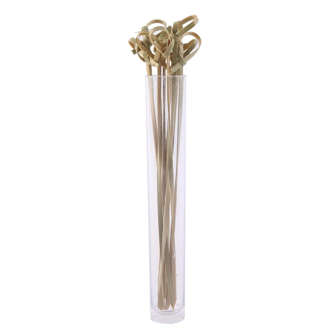 HIER_5410 100 Pack | 6" Eco Friendly Twisted Knot Party Picks, Bamboo Skewers, Decorative Top Cocktail Sticks 19 HIER_5410 100 Pack | 6" Eco Friendly Twisted Knot Party Picks, Bamboo Skewers, Decorative Top Cocktail Sticks