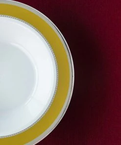 HIER_5410 10 Pack | White Round 12oz Disposable Plastic Soup Bowl With Gold & Silver Rim 17 HIER_5410 10 Pack | White Round 12oz Disposable Plastic Soup Bowl With Gold & Silver Rim