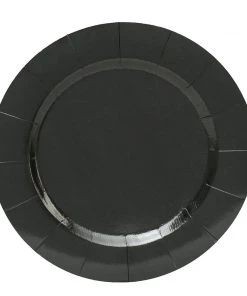 HIER_4710 10 Pack | Black 13" Disposable Charger Plates, Cardboard Serving Tray, Round With Leathery Texture - 1100 GSM Disposable Dinnerware 27 HIER_4710 10 Pack | Black 13