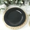 HIER_4710 10 Pack | Black 13" Disposable Charger Plates, Cardboard Serving Tray, Round With Leathery Texture - 1100 GSM Disposable Dinnerware