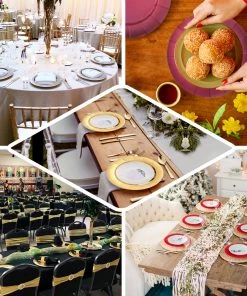 HIER_4710 Disposable Dinnerware 10 Pack | Gold Disposable 13