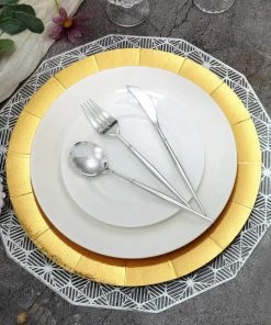 HIER_4710 Disposable Dinnerware 10 Pack | Gold Disposable 13