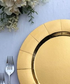 HIER_4710 Disposable Dinnerware 10 Pack | Gold Disposable 13