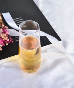 HIER_5430 6 Pack | Clear 9oz Plastic Stemless Champagne Flutes Disposable Glasses For Champagne Disposable Dinnerware