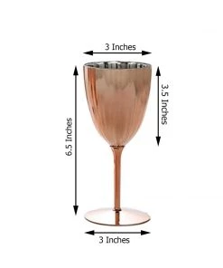 HIER_5430 6 Pack | Blush/Rose Gold 8oz Plastic Wine Glasses, Disposable Goblets Disposable Dinnerware 16 HIER_5430 6 Pack | Blush/Rose Gold 8oz Plastic Wine Glasses, Disposable Goblets Disposable Dinnerware
