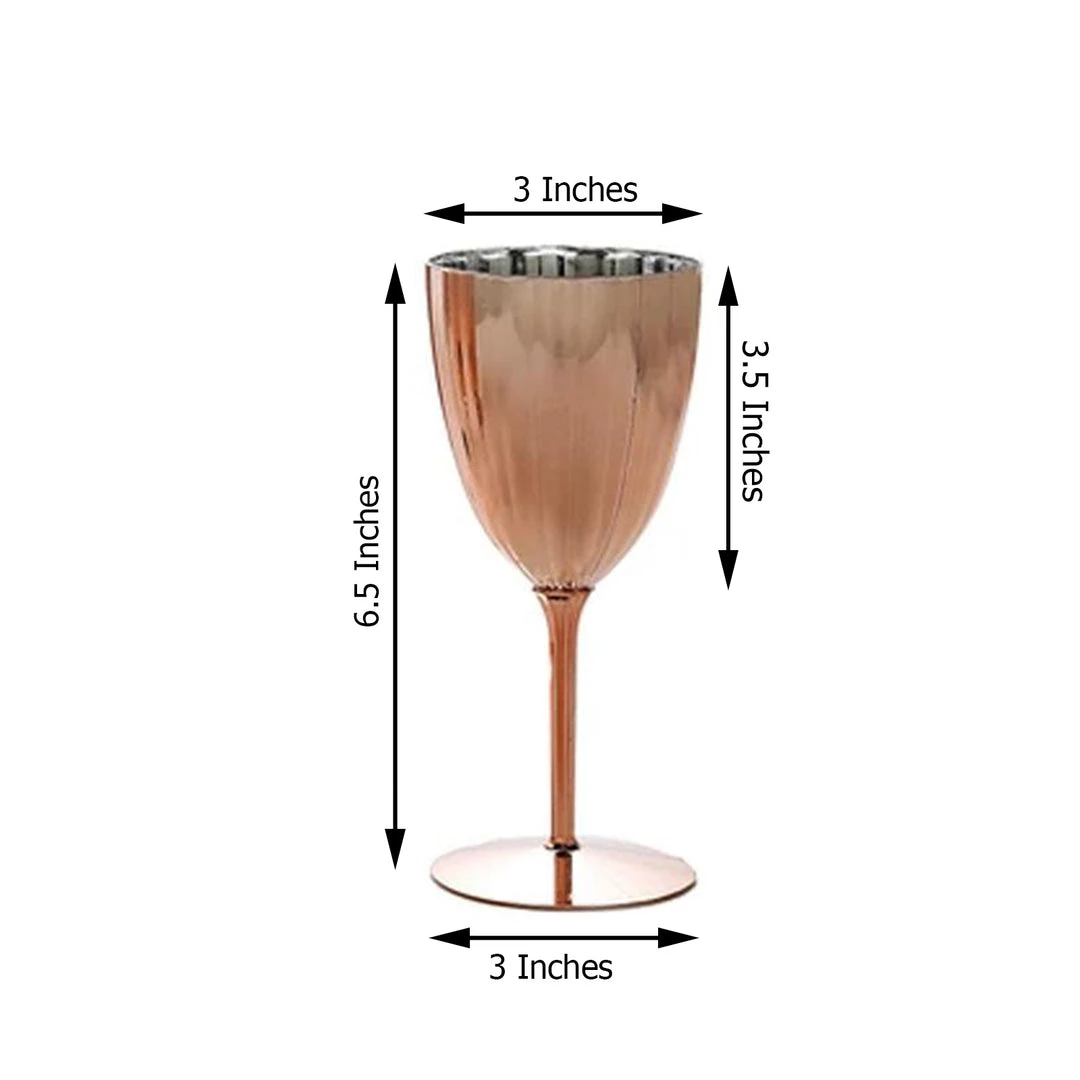 HIER_5430 6 Pack | Blush/Rose Gold 8oz Plastic Wine Glasses, Disposable Goblets Disposable Dinnerware 3 HIER_5430 6 Pack | Blush/Rose Gold 8oz Plastic Wine Glasses, Disposable Goblets Disposable Dinnerware