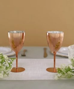 HIER_5430 6 Pack | Blush/Rose Gold 8oz Plastic Wine Glasses, Disposable Goblets Disposable Dinnerware 22 HIER_5430 6 Pack | Blush/Rose Gold 8oz Plastic Wine Glasses, Disposable Goblets Disposable Dinnerware