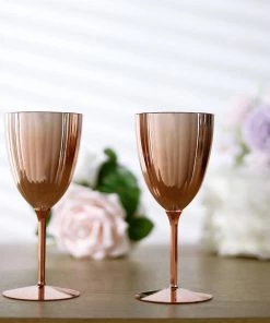 HIER_5430 6 Pack | Blush/Rose Gold 8oz Plastic Wine Glasses, Disposable Goblets Disposable Dinnerware 23 HIER_5430 6 Pack | Blush/Rose Gold 8oz Plastic Wine Glasses, Disposable Goblets Disposable Dinnerware