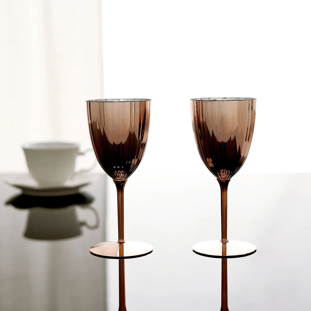 HIER_5430 6 Pack | Blush/Rose Gold 8oz Plastic Wine Glasses, Disposable Goblets Disposable Dinnerware 11 HIER_5430 6 Pack | Blush/Rose Gold 8oz Plastic Wine Glasses, Disposable Goblets Disposable Dinnerware