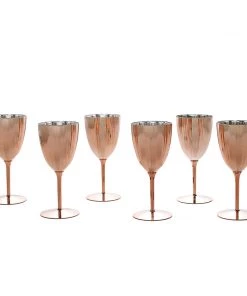 HIER_5430 6 Pack | Blush/Rose Gold 8oz Plastic Wine Glasses, Disposable Goblets Disposable Dinnerware 25 HIER_5430 6 Pack | Blush/Rose Gold 8oz Plastic Wine Glasses, Disposable Goblets Disposable Dinnerware