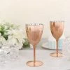 HIER_5430 6 Pack | Blush/Rose Gold 8oz Plastic Wine Glasses, Disposable Goblets Disposable Dinnerware