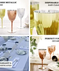 HIER_5430 6 Pack | Blush/Rose Gold 8oz Plastic Wine Glasses, Disposable Goblets Disposable Dinnerware 17 HIER_5430 6 Pack | Blush/Rose Gold 8oz Plastic Wine Glasses, Disposable Goblets Disposable Dinnerware