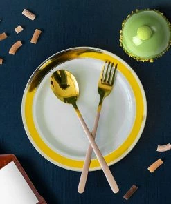 HIER_5440 10 Pack | White 7" Round Gold & Silver Rim Plastic Dessert Plates, Disposable Appetizer Salad Plates