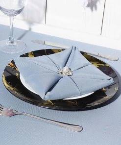 HIER_5441 10 Pack | Gold & Black Marble Design 10" Plastic Dinner Plates Disposable Dinnerware 23 HIER_5441 10 Pack | Gold & Black Marble Design 10