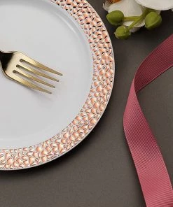 HIER_5441 Disposable Dinnerware 10 Pack | White 7.5