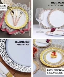 HIER_5441 Disposable Dinnerware 10 Pack | White 7.5