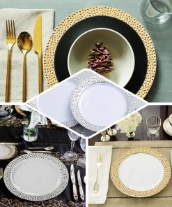 HIER_5441 Disposable Dinnerware 10 Pack | White 7.5