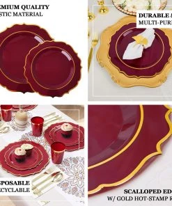 HIER_5441 10 Pack | Burgundy Plastic 8