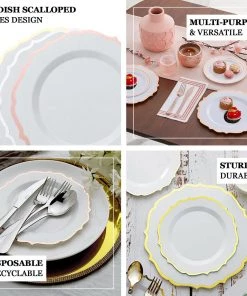 HIER_5441 Disposable Dinnerware 10 Pack | White Plastic 8