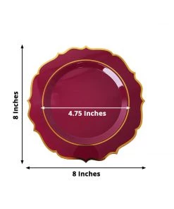 HIER_5441 10 Pack | Burgundy Plastic 8