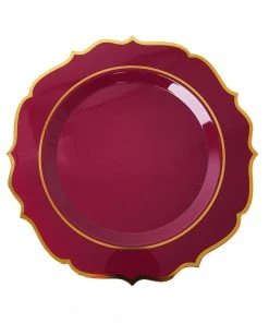 HIER_5441 10 Pack | Burgundy Plastic 8