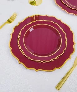 HIER_5441 10 Pack | Burgundy Plastic 8