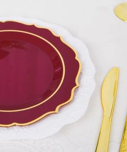 HIER_5441 10 Pack | Burgundy Plastic 8