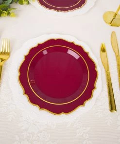 HIER_5441 10 Pack | Burgundy Plastic 8