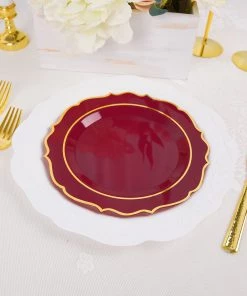 HIER_5441 10 Pack | Burgundy Plastic 8