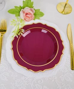 HIER_5441 10 Pack | Burgundy Plastic 8