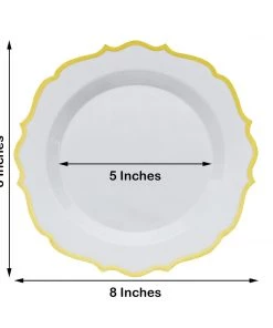 HIER_5441 Disposable Dinnerware 10 Pack | White Plastic 8