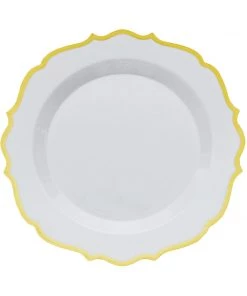 HIER_5441 Disposable Dinnerware 10 Pack | White Plastic 8