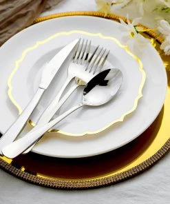 HIER_5441 Disposable Dinnerware 10 Pack | White Plastic 8