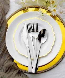 HIER_5441 Disposable Dinnerware 10 Pack | White Plastic 8