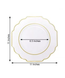HIER_5441 Disposable Dinnerware 10 Pack | White 11