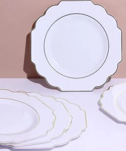 HIER_5441 Disposable Dinnerware 10 Pack | White 11
