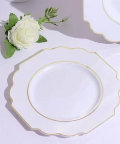 HIER_5441 Disposable Dinnerware 10 Pack | White 11