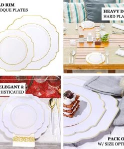 HIER_5441 Disposable Dinnerware 10 Pack | White 11