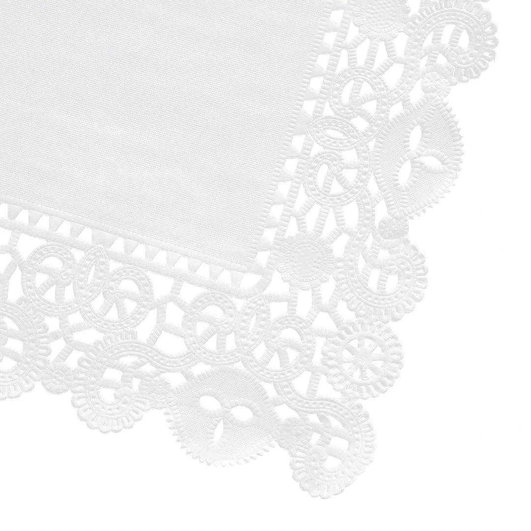 HIER_5470 100 Pcs | Rectangle White Paper Doilies, Lace Doilies Food Grade Paper Placemats - 14"L X 10"W Disposable Dinnerware 13 HIER_5470 100 Pcs | Rectangle White Paper Doilies, Lace Doilies Food Grade Paper Placemats - 14"L X 10"W Disposable Dinnerware